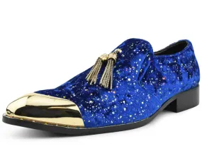 Amali Chaz Royal Men’s Gold Glitter Dress Shoes