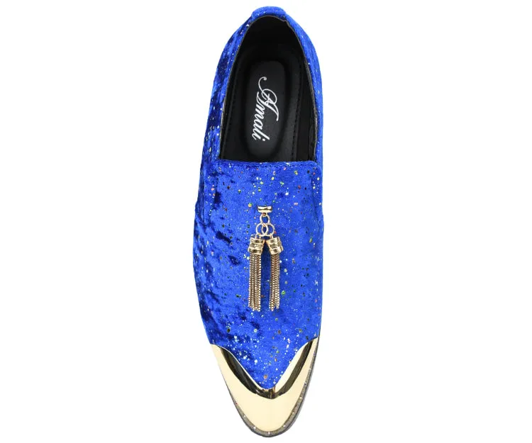 Amali Chaz Royal Men’s Gold Glitter Dress Shoes