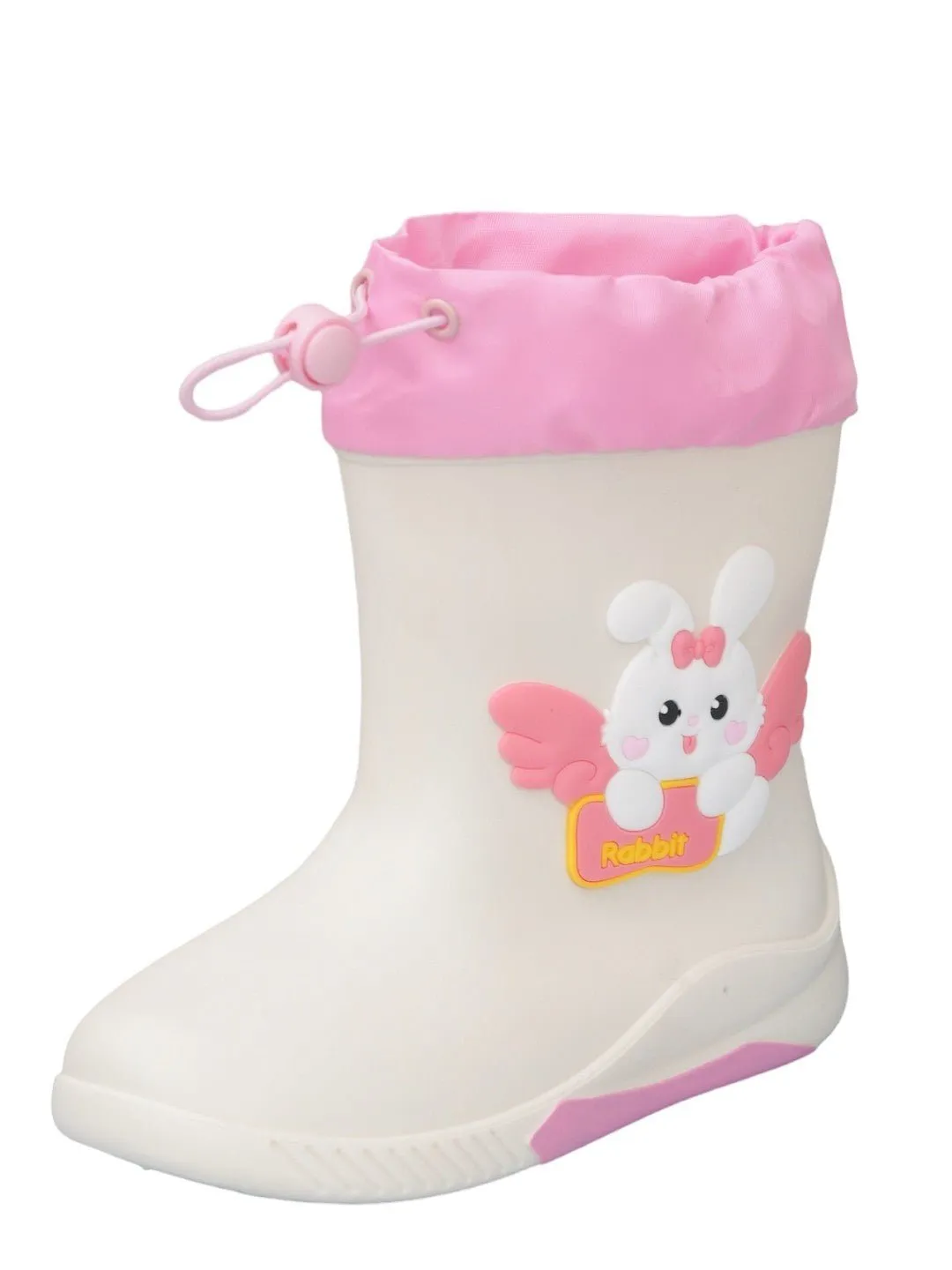 Angel Bunny Themed White Rain Boots For Girls
