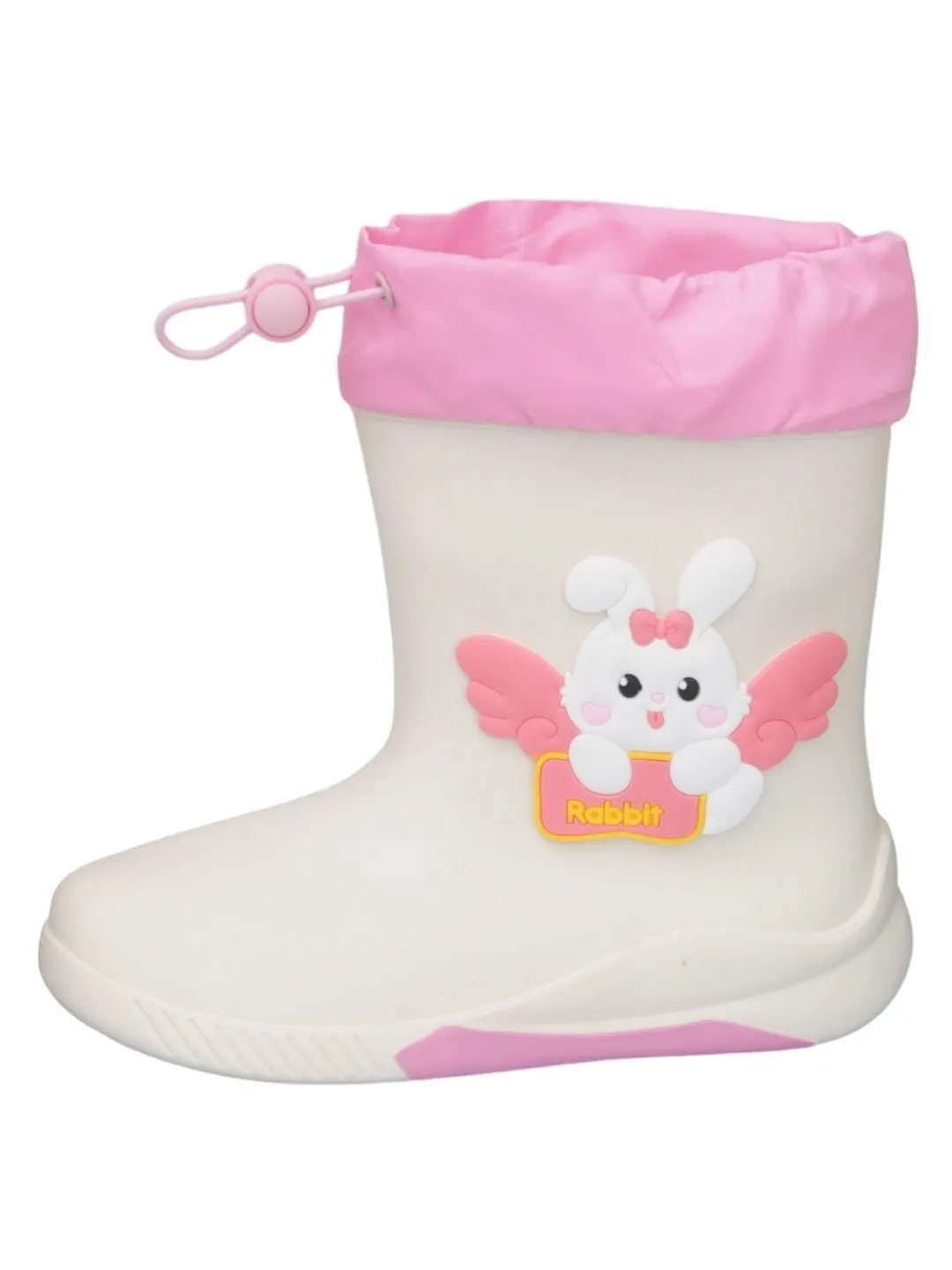 Angel Bunny Themed White Rain Boots For Girls