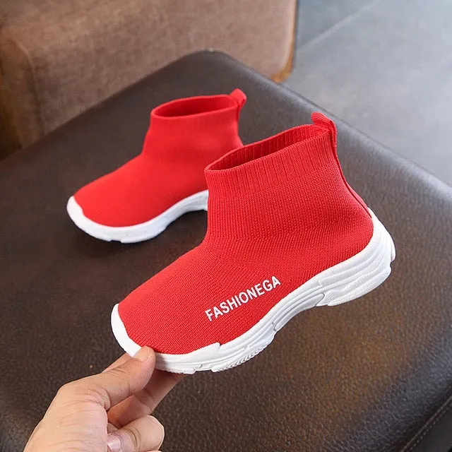 Black Children Socks Sneakers Girl Baby Sneakers Spring Fashion Flying Mesh Toddler Boy Shoes Kids Casual Shoes Children Shoes R