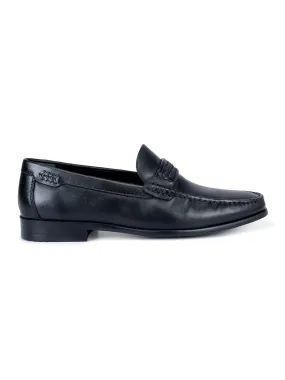 Black Plain Braided Loafers