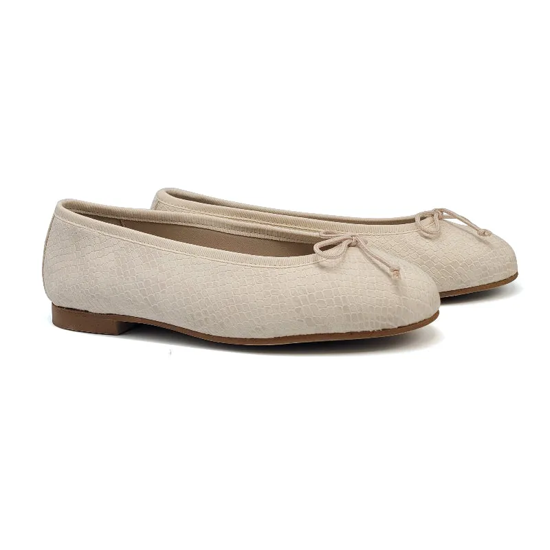 Blublonc BB Bali Ivory Snakeskin Ballet Flat