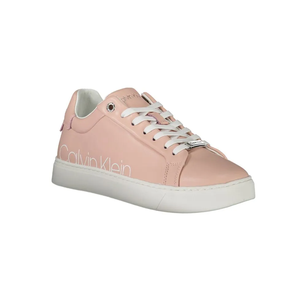 Calvin Klein Chic Pink Lace-up Sneakers with Logo Accents
