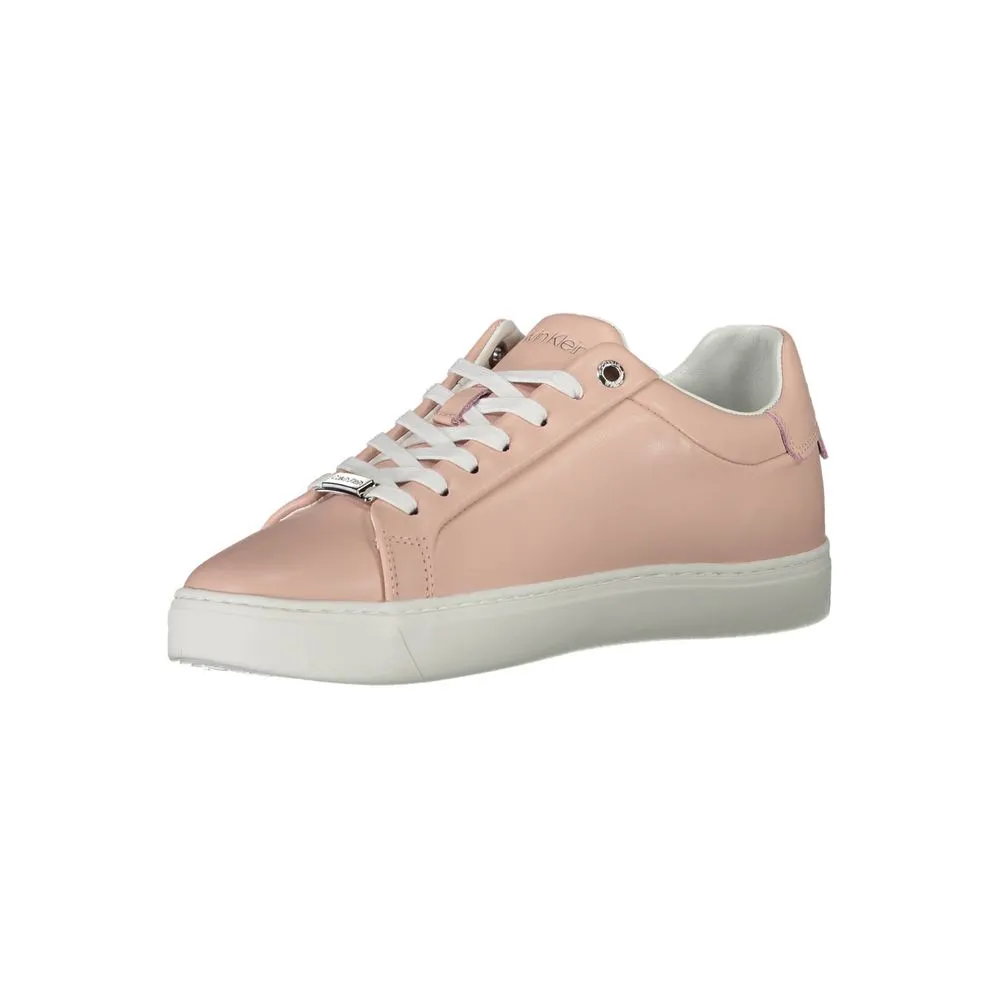 Calvin Klein Chic Pink Lace-up Sneakers with Logo Accents