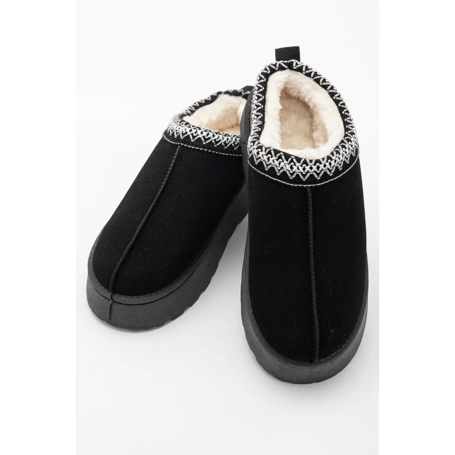 Chestnut Contrast Print Suede Plush Lined Snow Boots