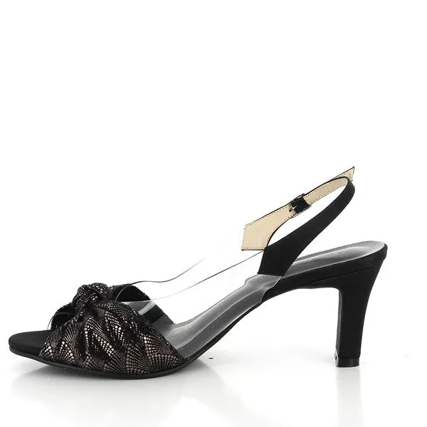 Dalessi Dabb Metallic Black Slingback Heels