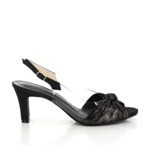 Dalessi Dabb Metallic Black Slingback Heels