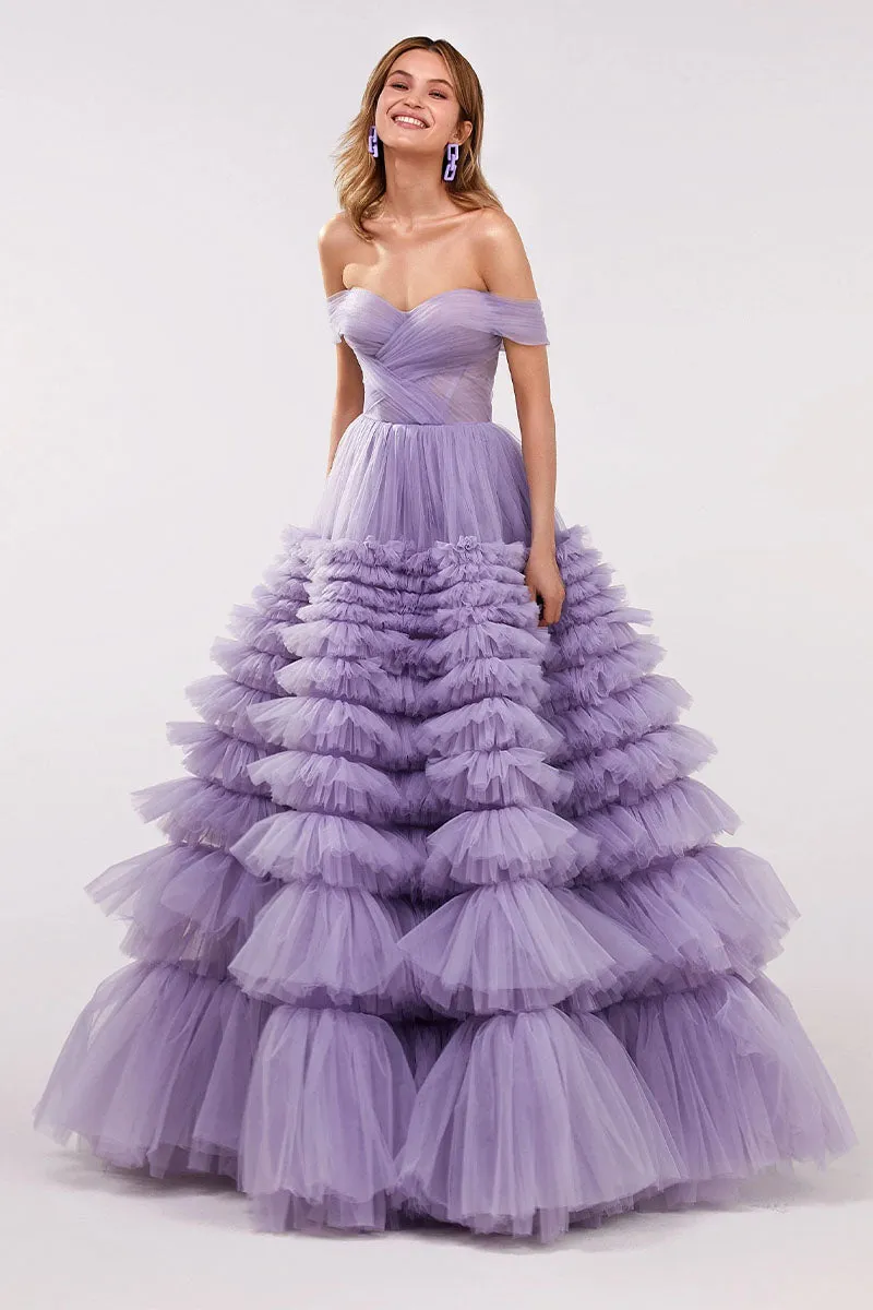 Duchess Off-The-Shoulder Graceful Prom Maxi Dress