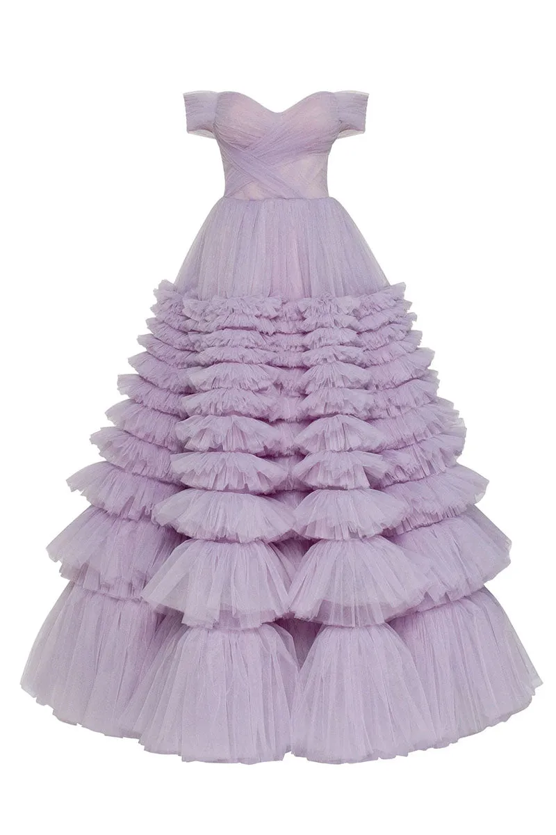 Duchess Off-The-Shoulder Graceful Prom Maxi Dress