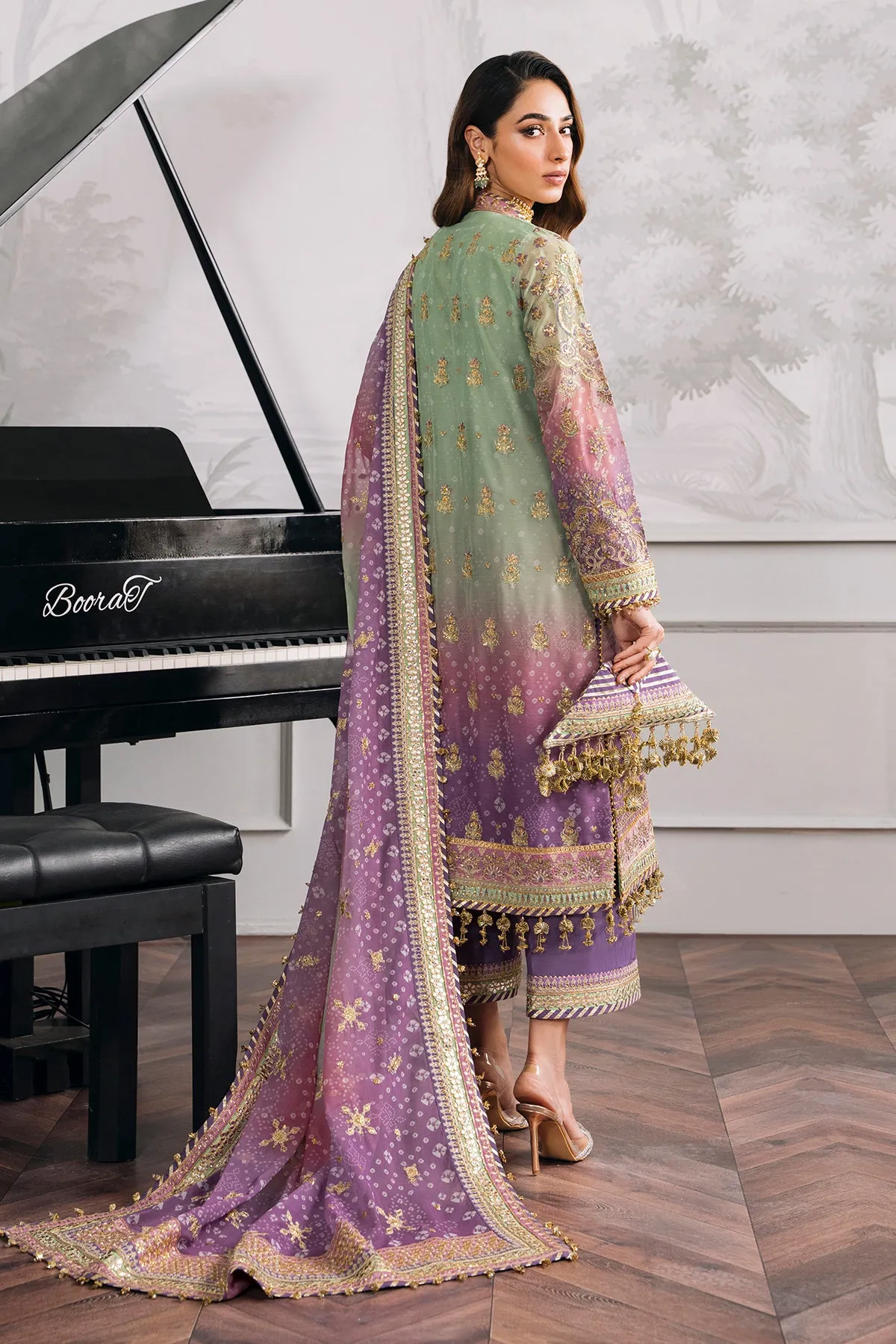 EMBROIDERED CHIFFON CH12-08 UNSTITCHED