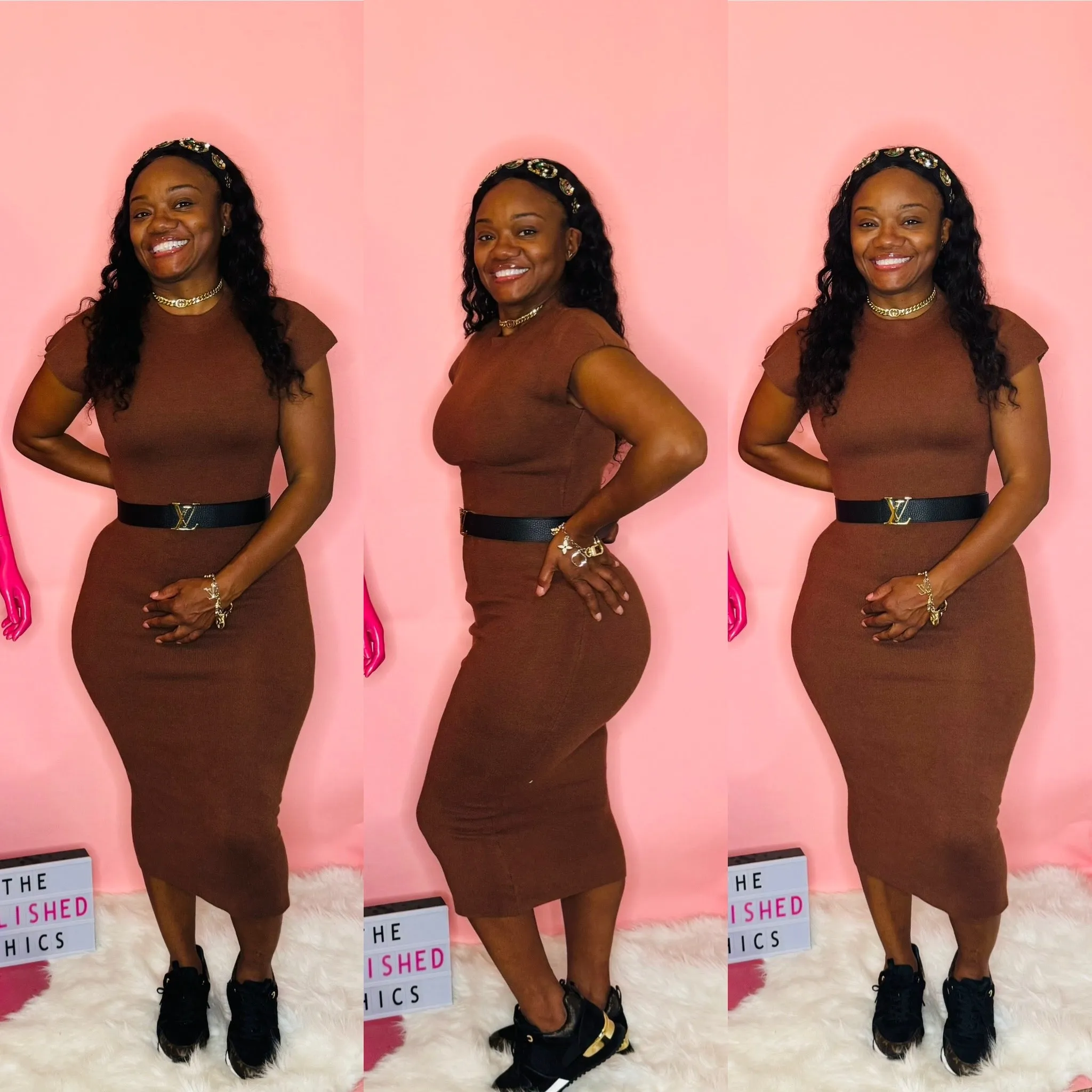 Luxurious Viscose Bodycon Midi Dress