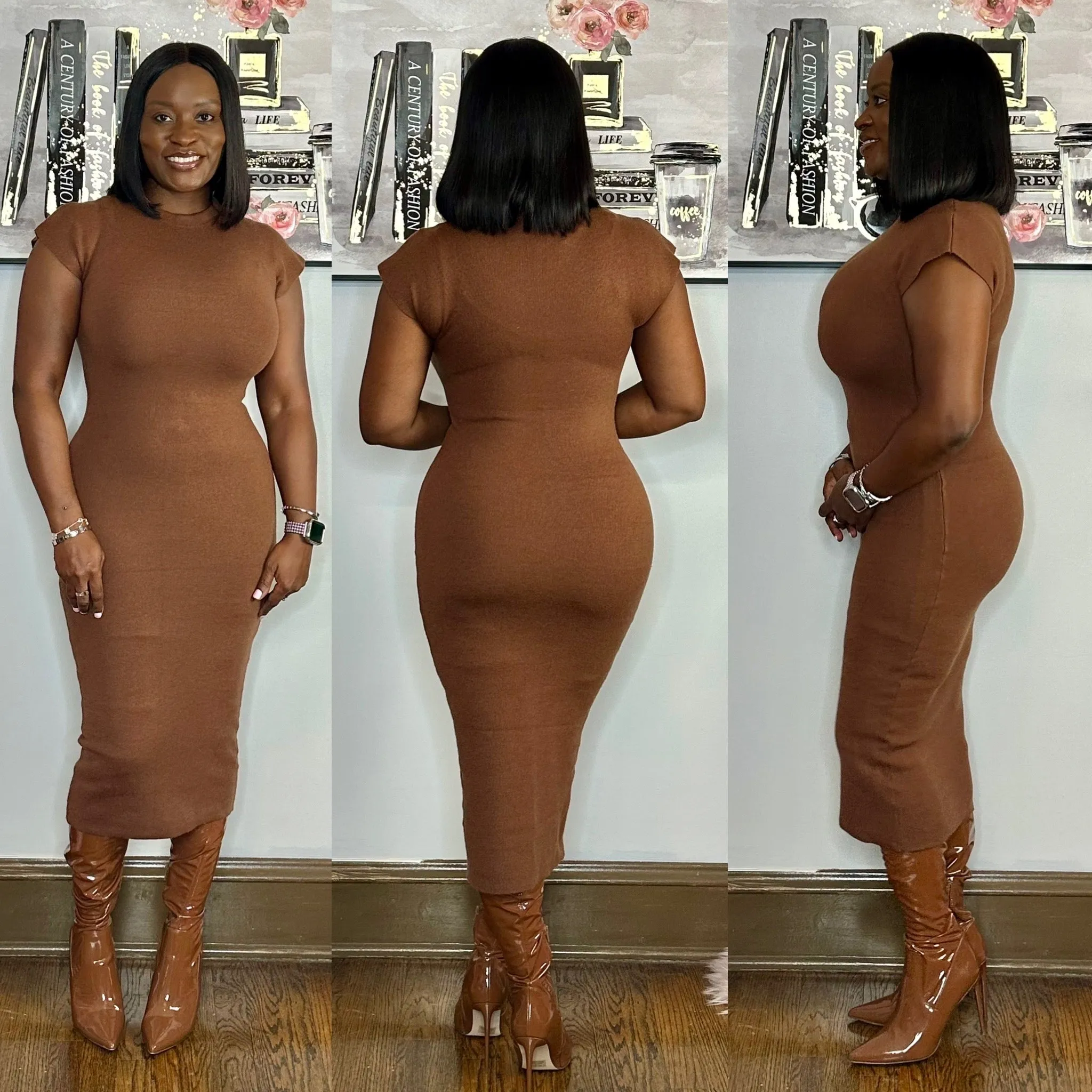 Luxurious Viscose Bodycon Midi Dress