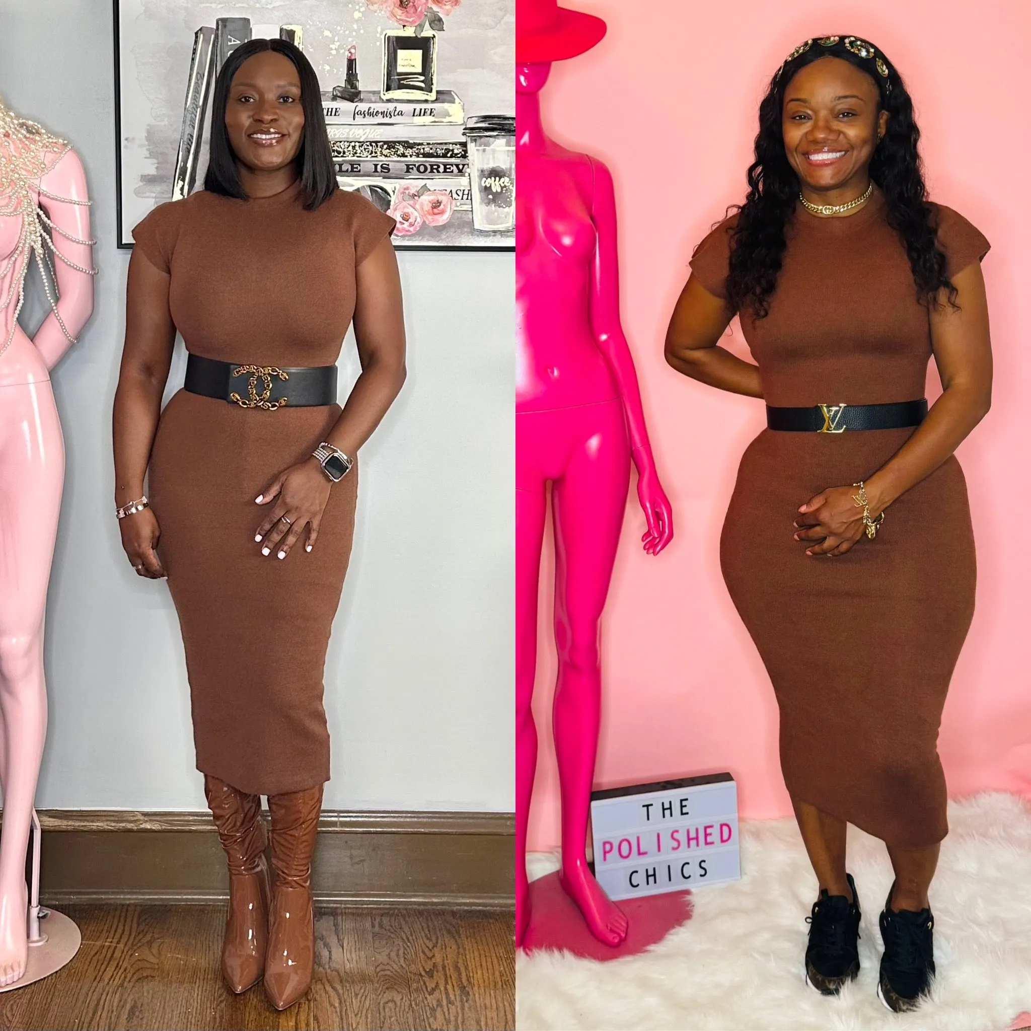 Luxurious Viscose Bodycon Midi Dress