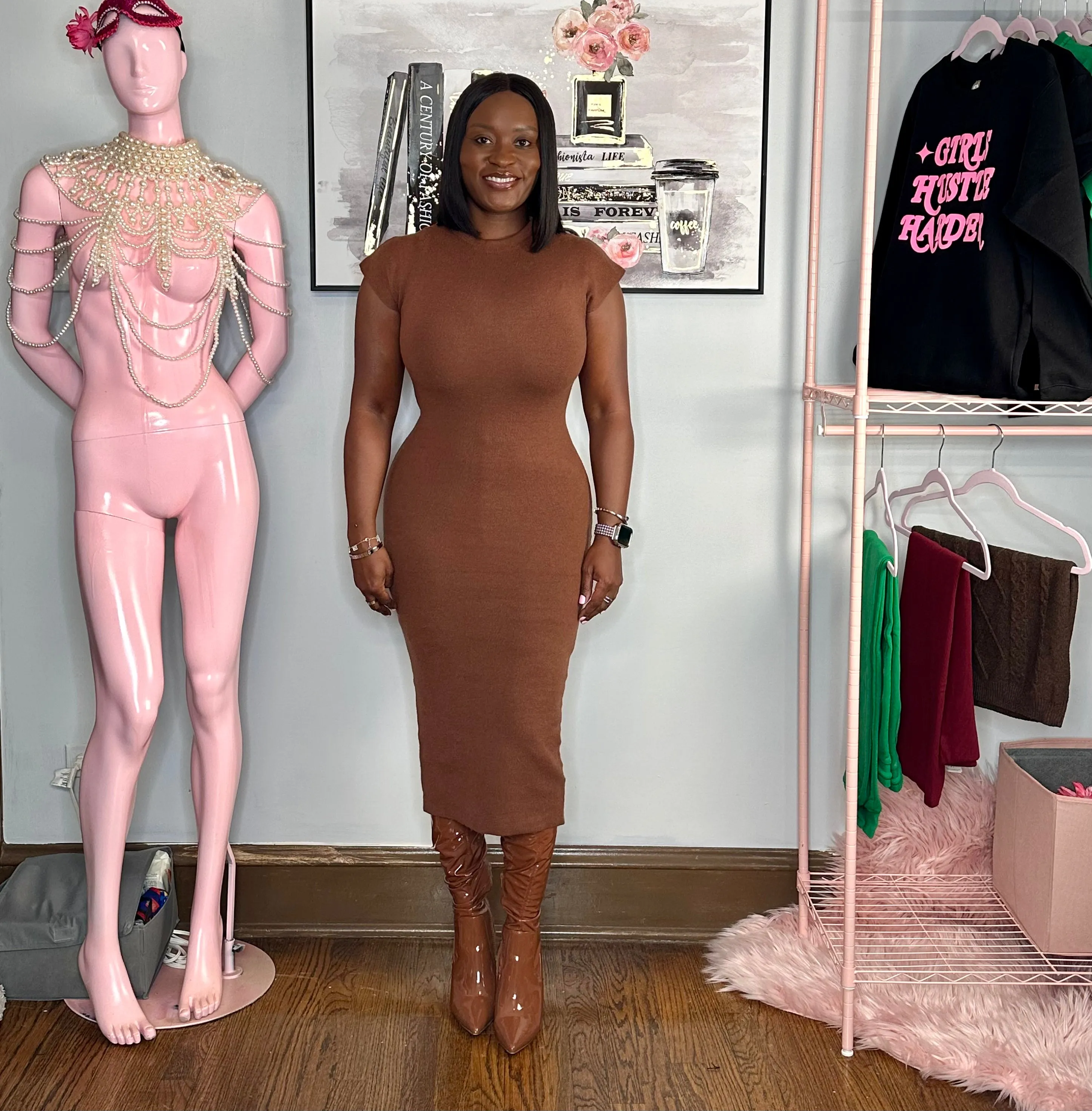 Luxurious Viscose Bodycon Midi Dress