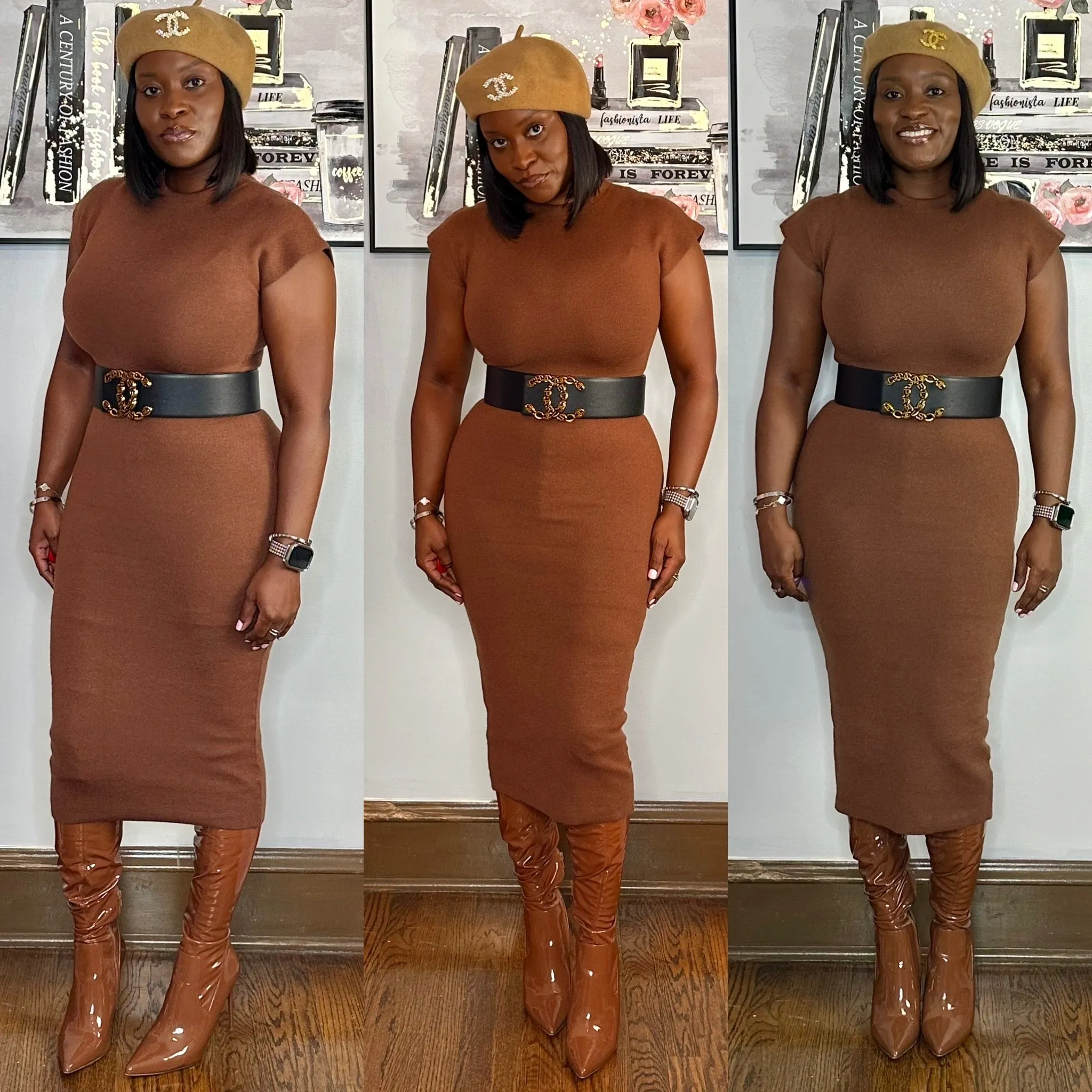 Luxurious Viscose Bodycon Midi Dress