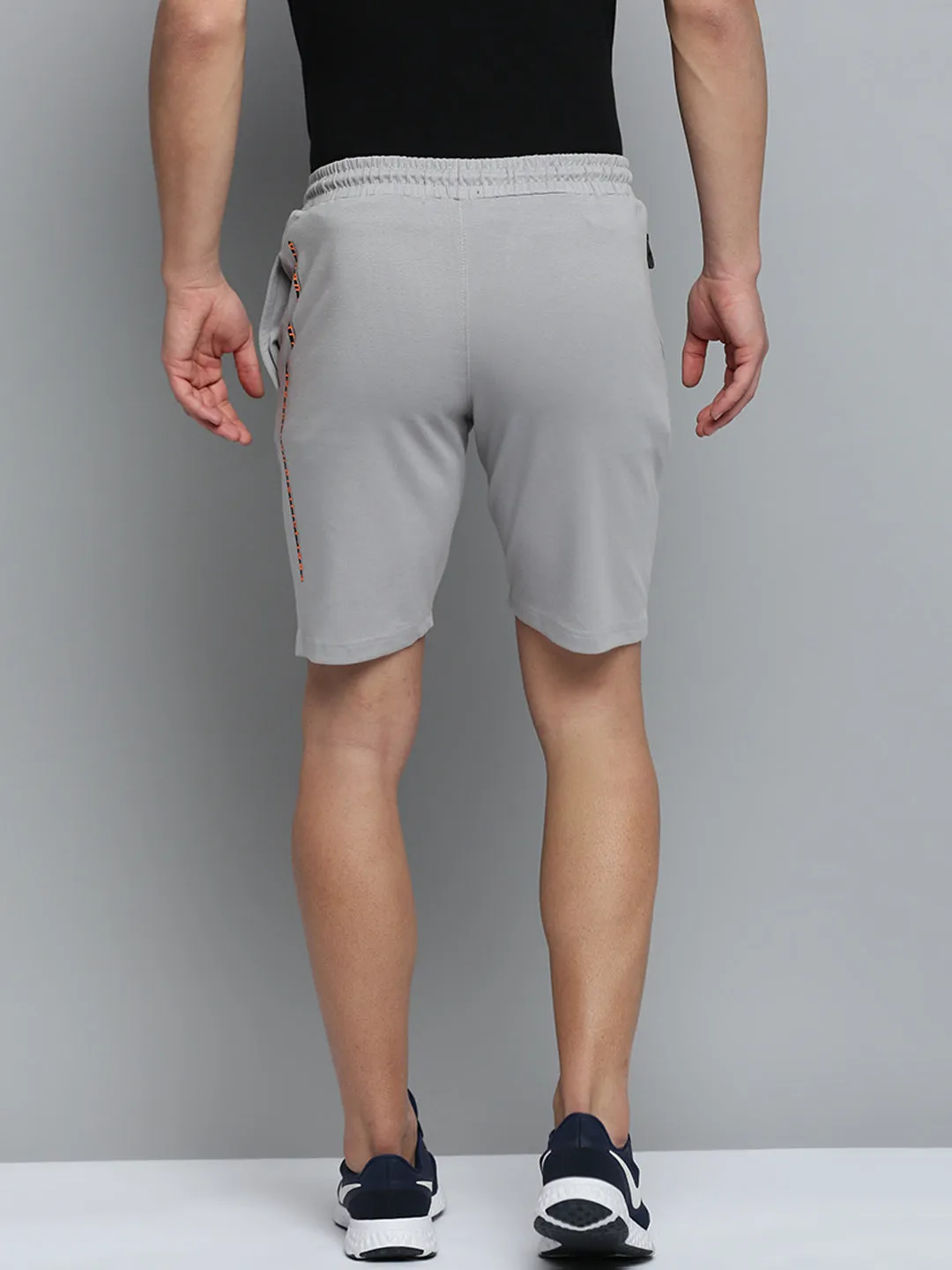 Men Grey Solid Casual Shorts