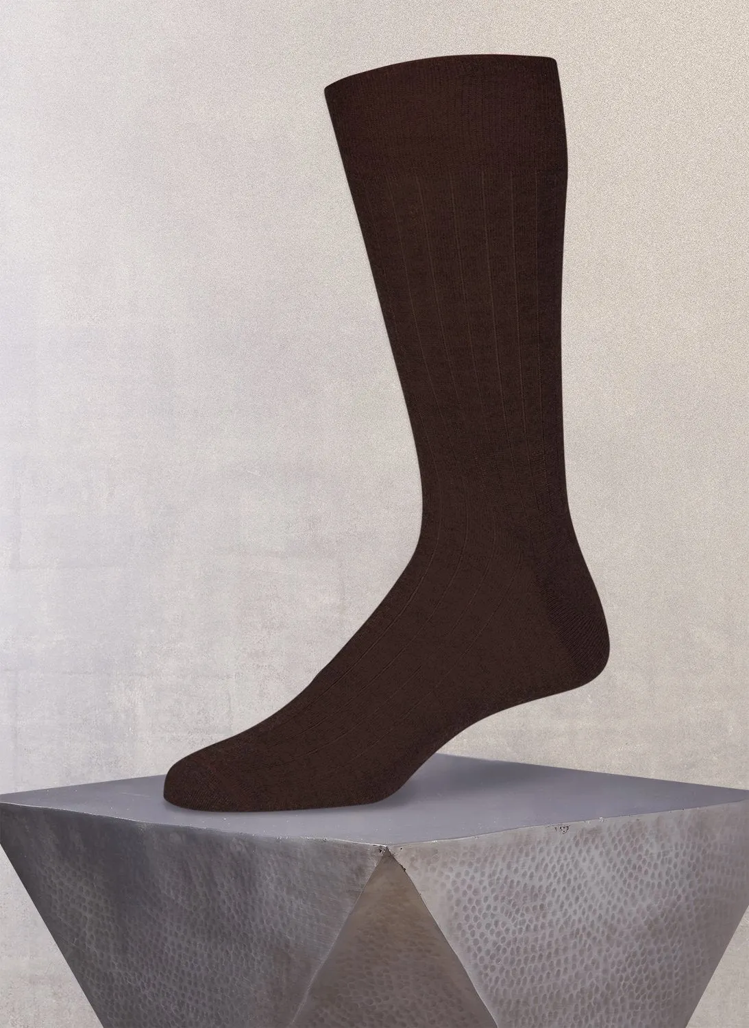 Merino Wool/Silk Sock in Brown