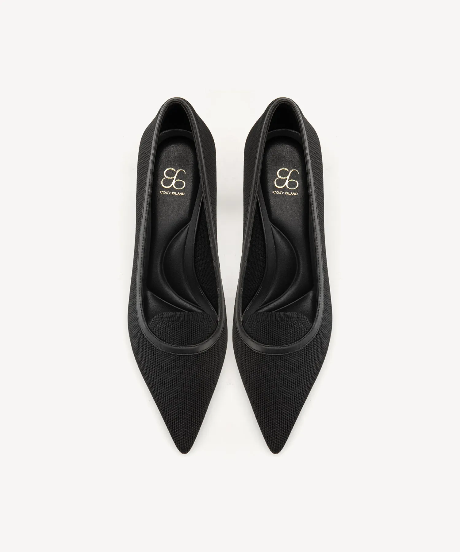 Minimalist Pointed Toe Heeled Pumps Black
