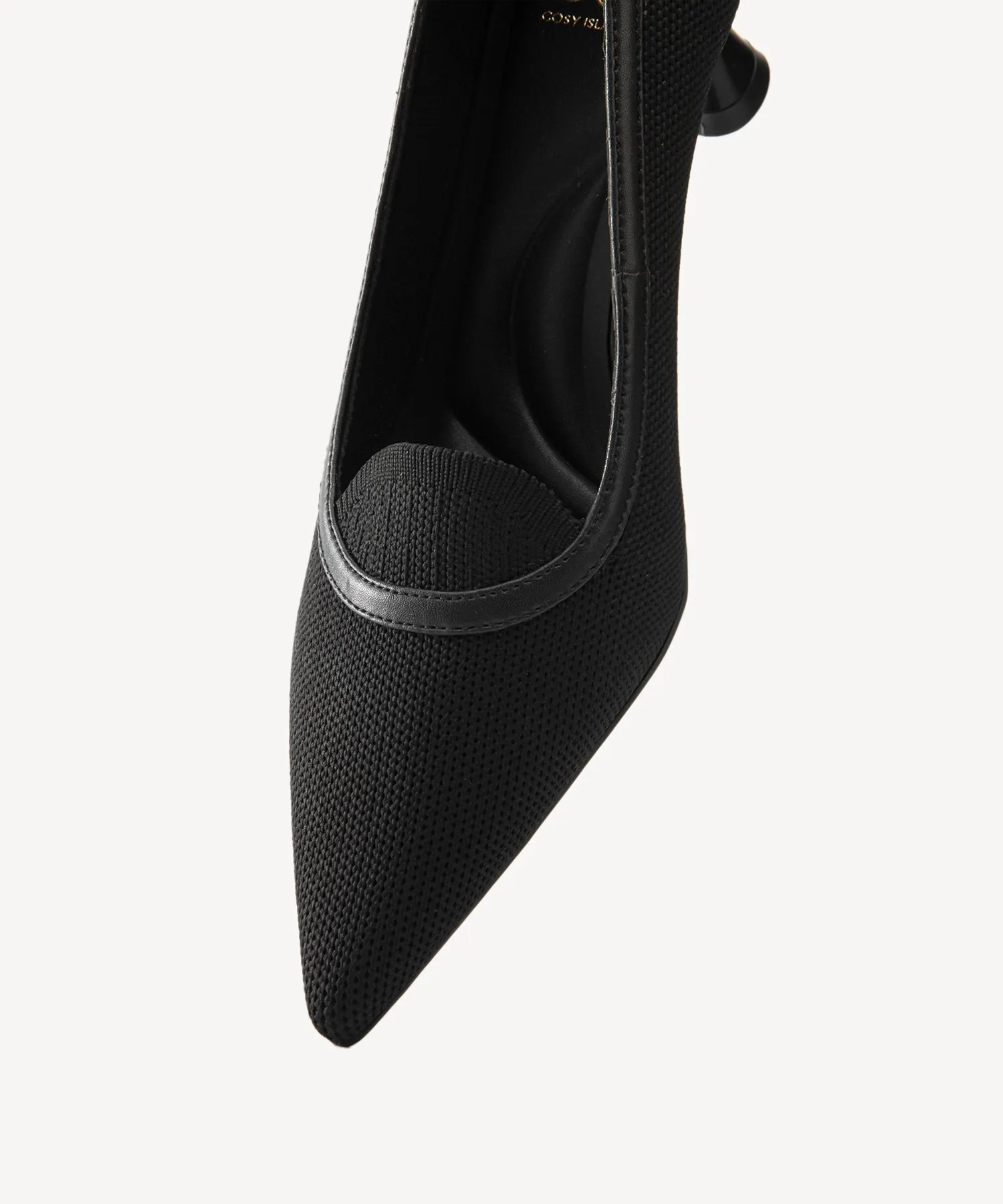 Minimalist Pointed Toe Heeled Pumps Black