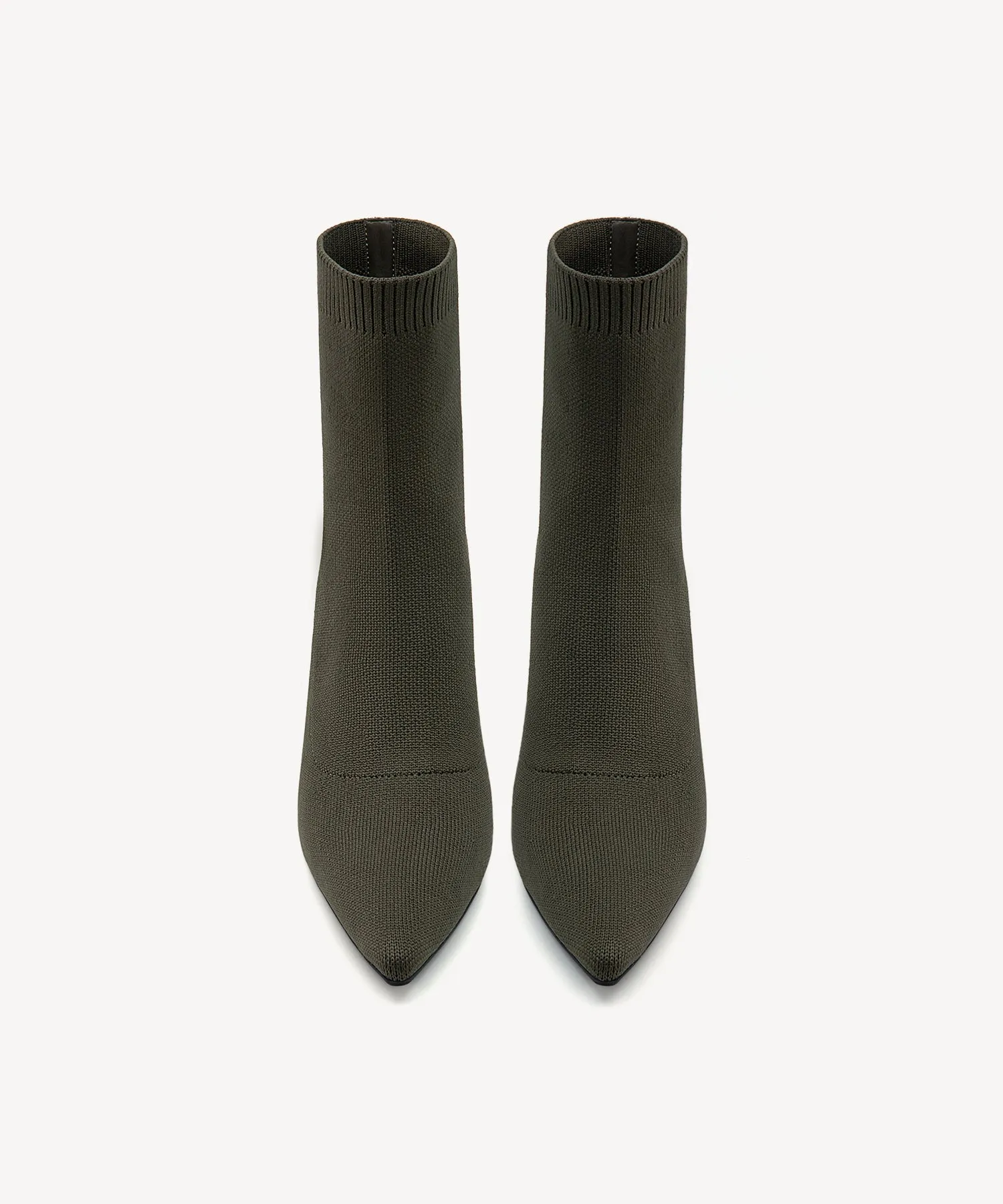 Minimalist Pointed Toe Sock Ankle Boots