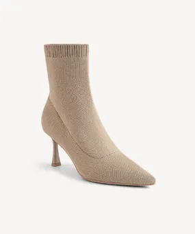 Minimalist Pointed Toe Sock Ankle Boots