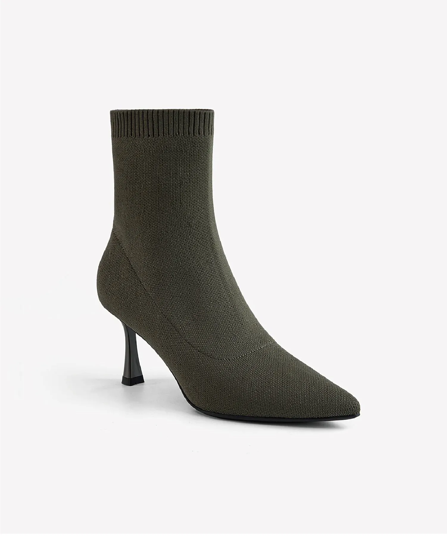 Minimalist Pointed Toe Sock Ankle Boots