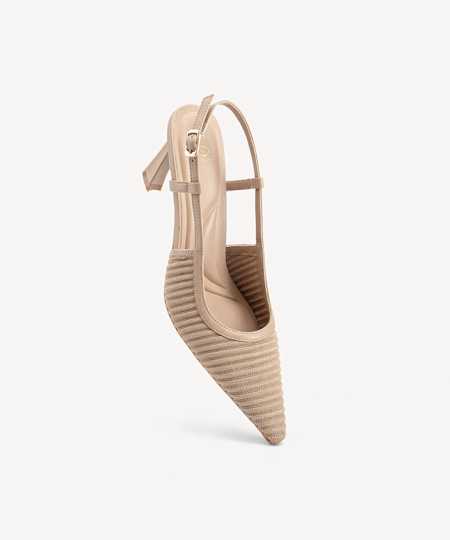 Minimalist Weave Pointed Toe Heeled Slingback