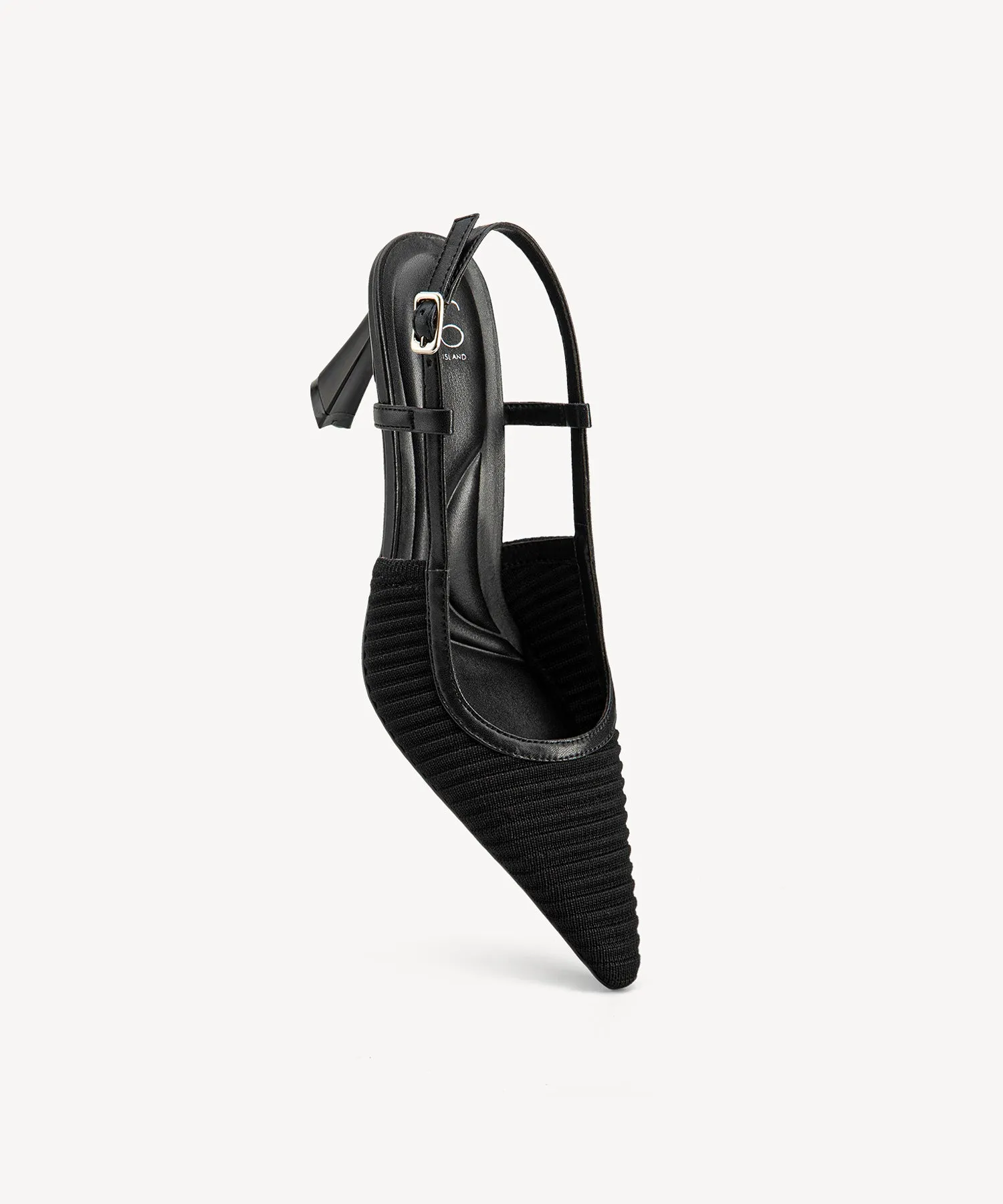 Minimalist Weave Pointed Toe Heeled Slingback