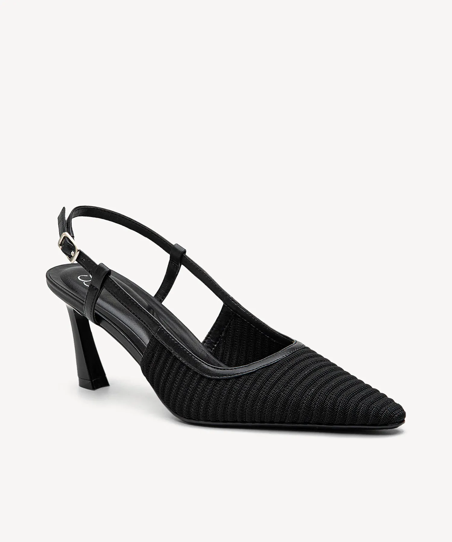 Minimalist Weave Pointed Toe Heeled Slingback