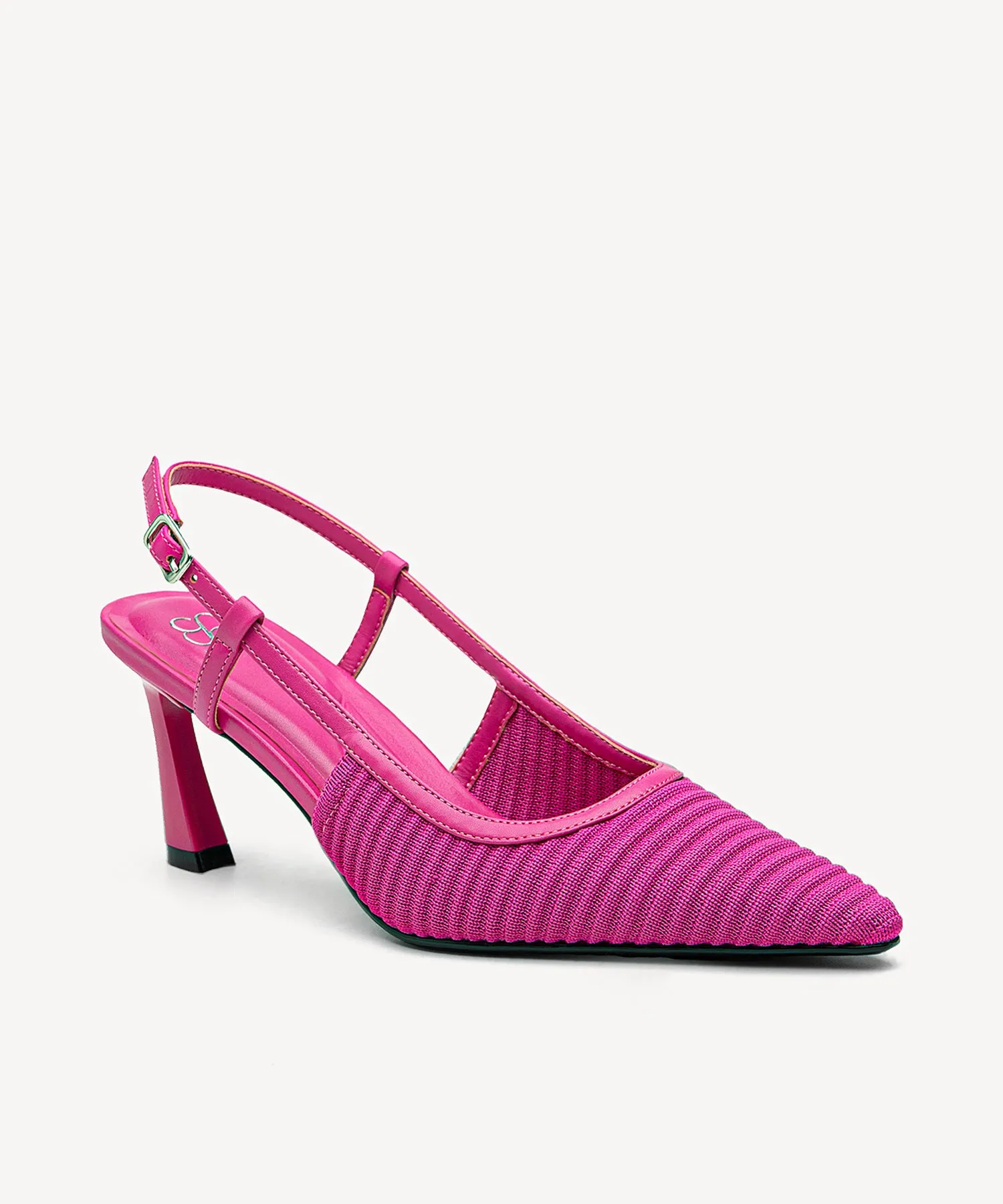 Minimalist Weave Pointed Toe Heeled Slingback