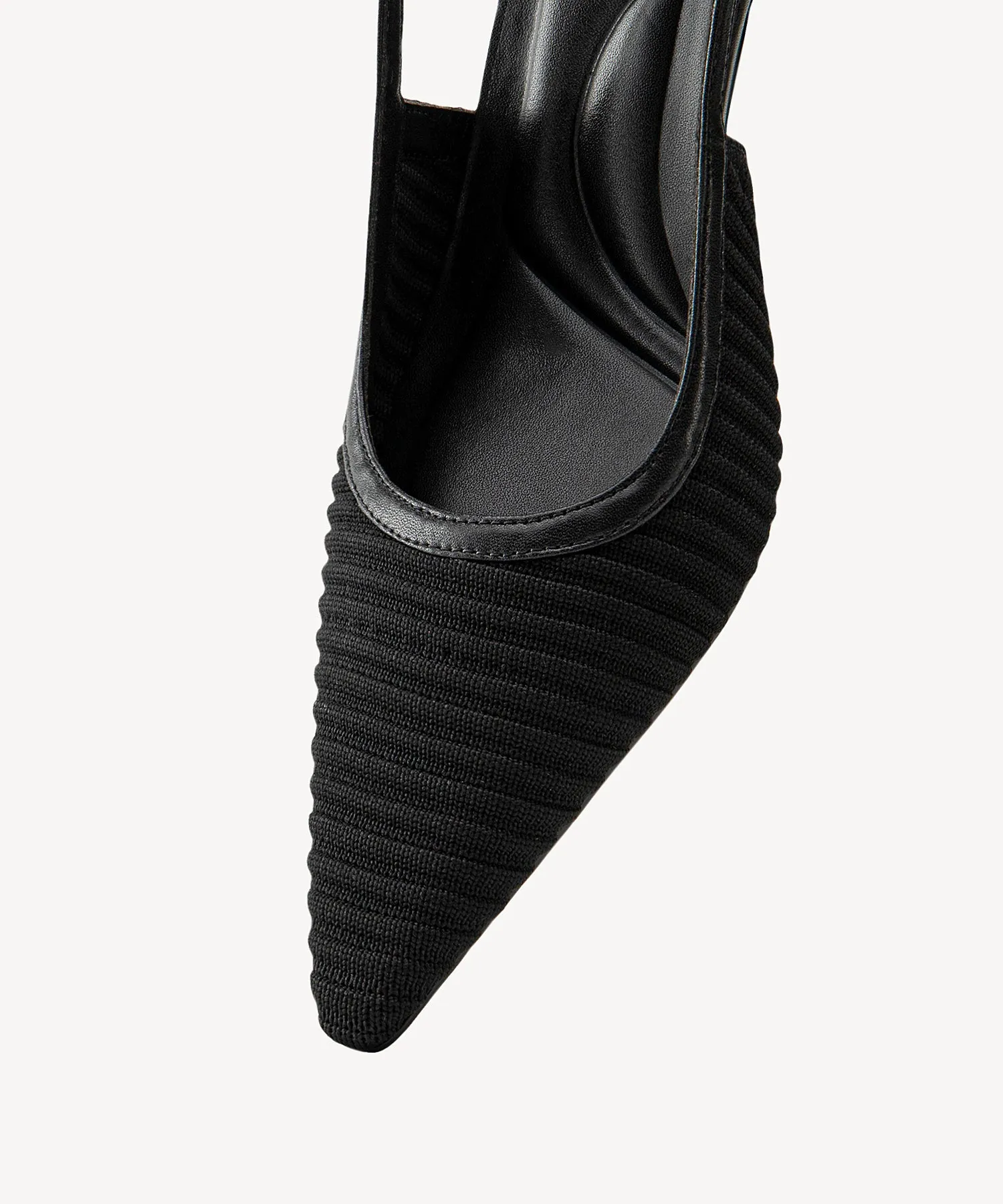 Minimalist Weave Pointed Toe Heeled Slingback