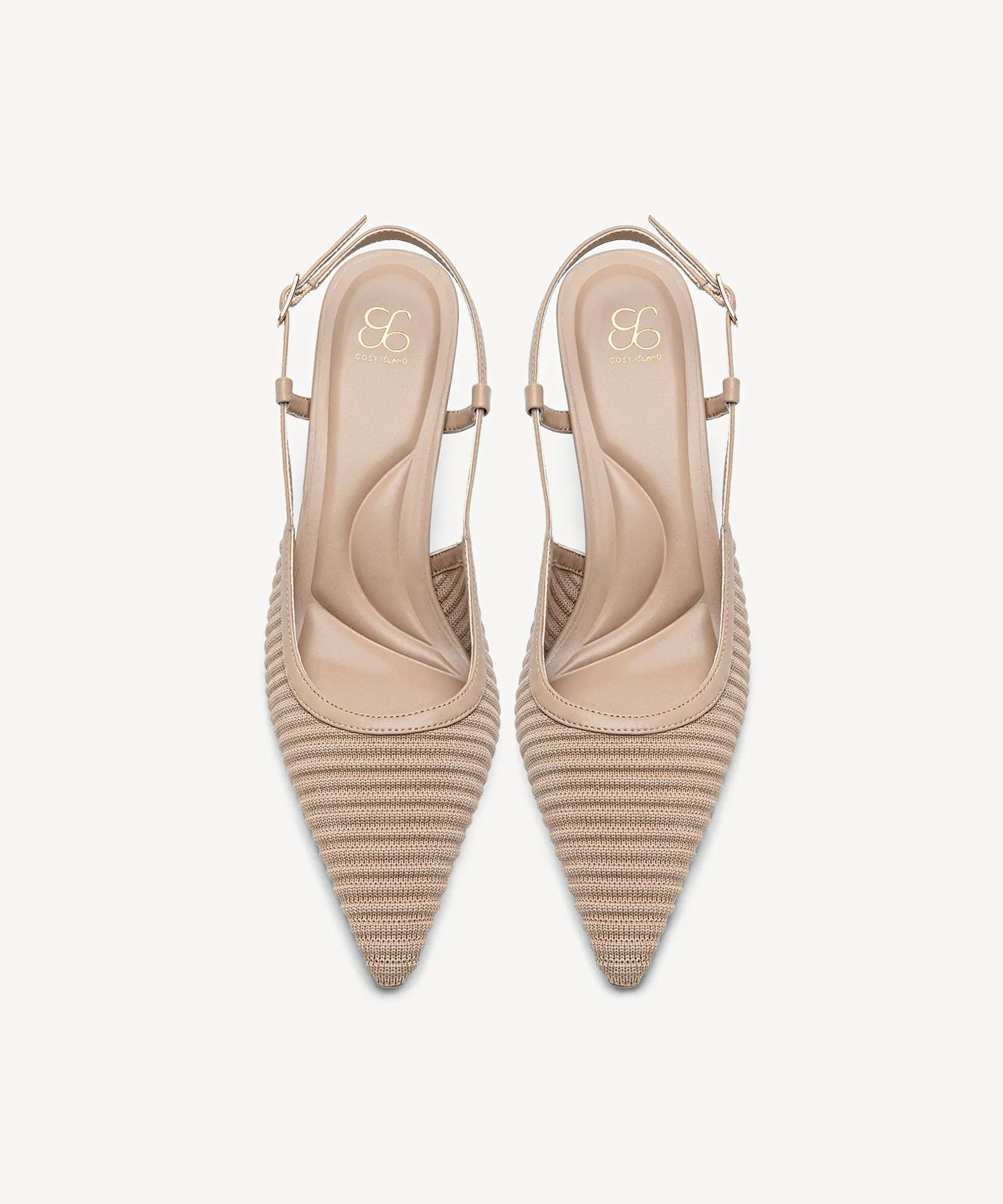 Minimalist Weave Pointed Toe Heeled Slingback