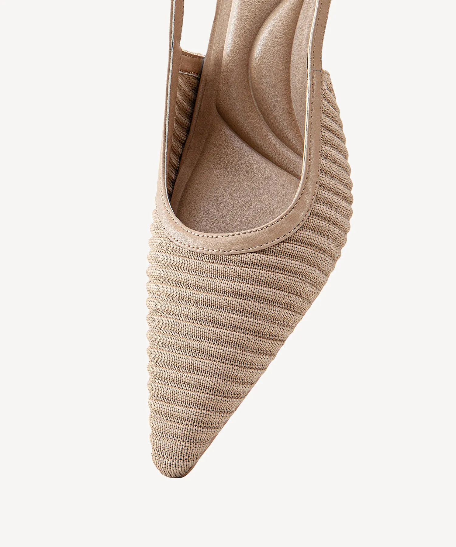 Minimalist Weave Pointed Toe Heeled Slingback