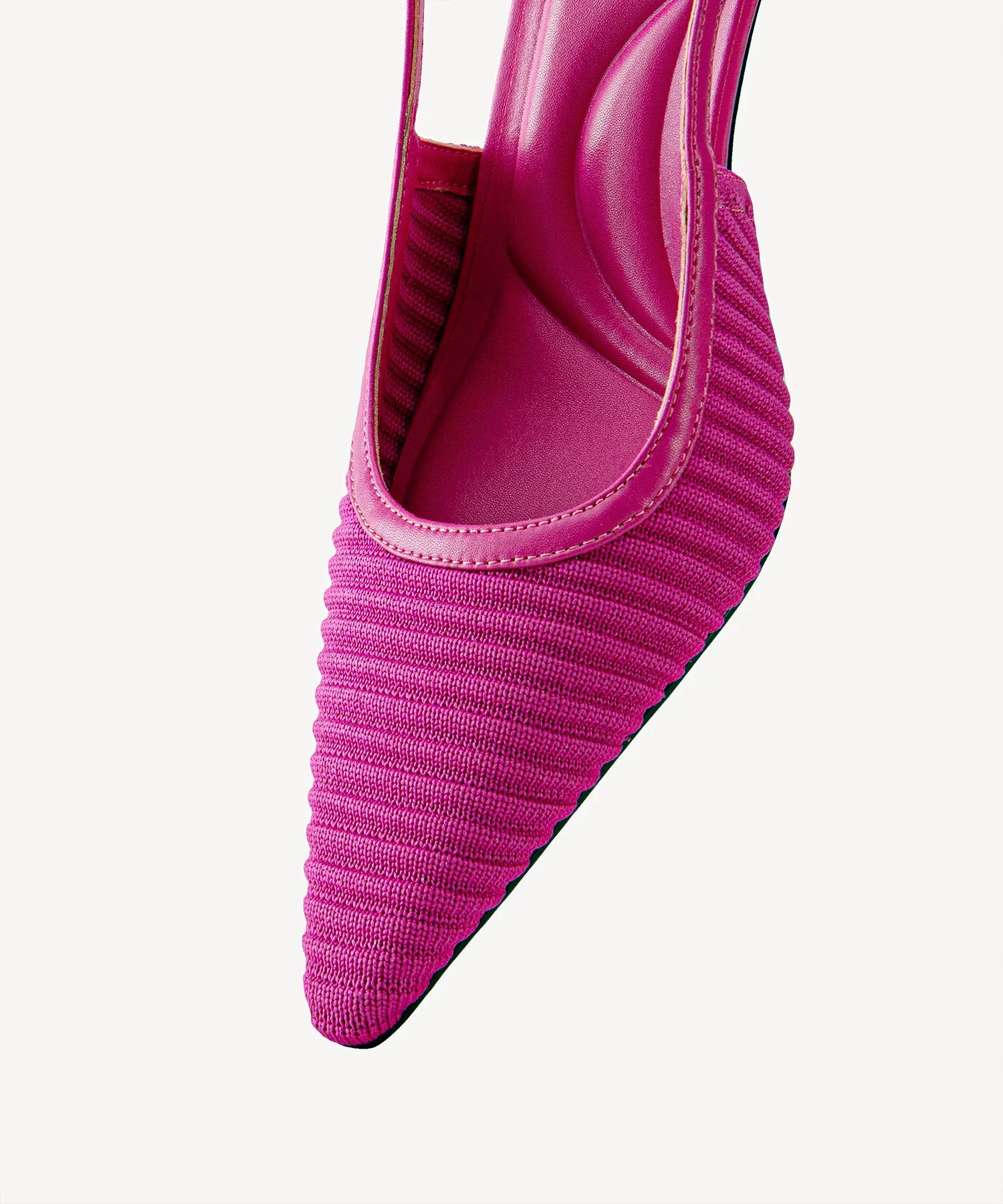 Minimalist Weave Pointed Toe Heeled Slingback