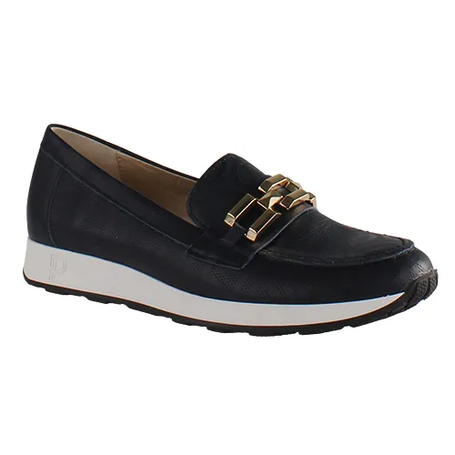 Pitillos Ladies Wedge Loafers - 5670 - Navy