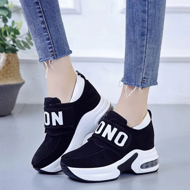 platform wedge sneakers ladies shoes sneaker casual shoes trainers women female shoes black red sneakers women tenis feminino