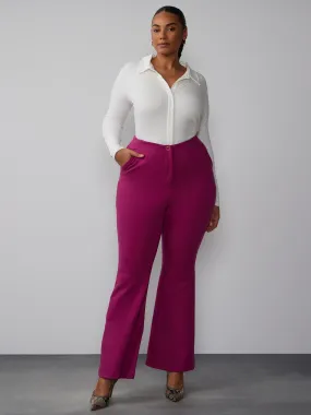 Plus High Rise Ponte Flare Pant