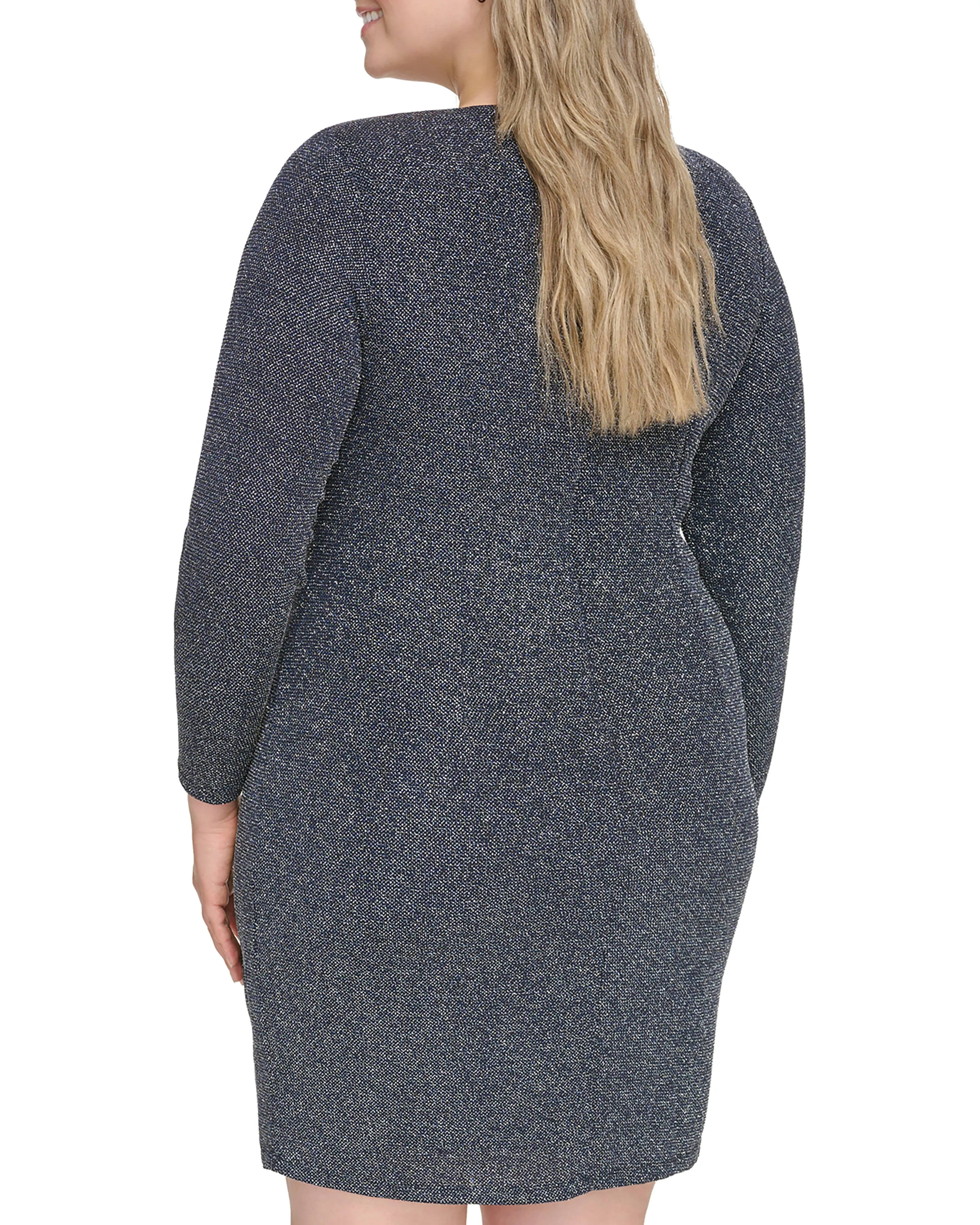 Plus-Size Ruched Asymmetric-Neckline Dress