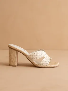 The Santiago | Off White Raffia Heel