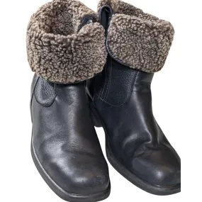 Toe Warmers Boots Womens 9 WW Leather Winter Snow Faux Sherpa Lined Anti Slip